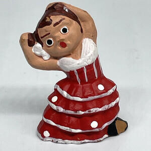 Flamenco Dancer Mud People Terra Cotta 2" Figurine 1960s Figuras Alborox Spanish